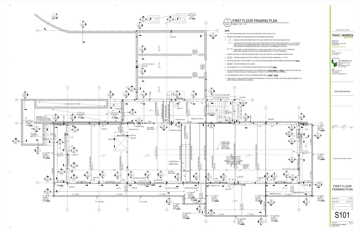 structural framing plan