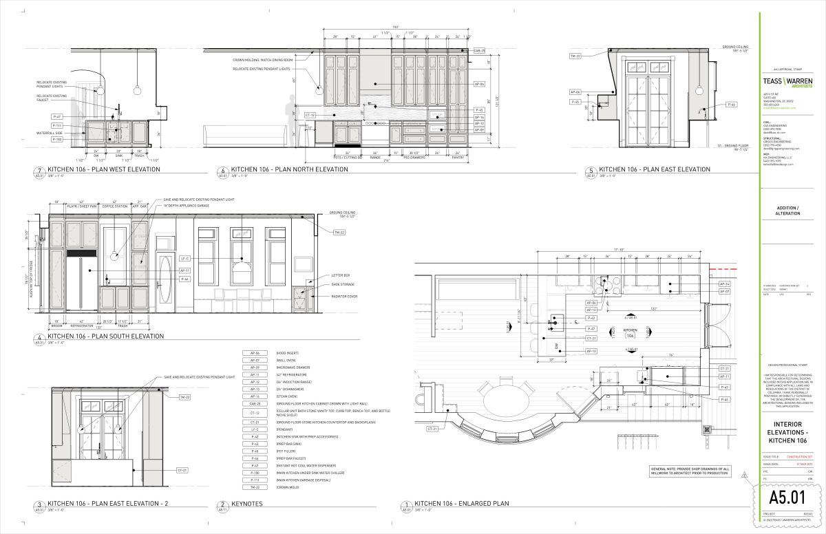 construction documents - kitchen details