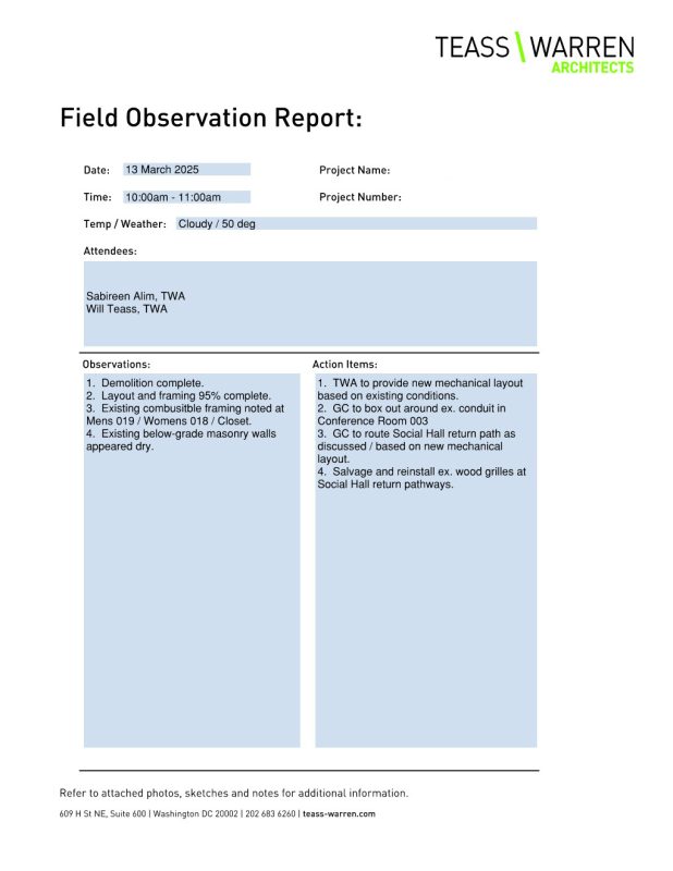 CA - Field Report